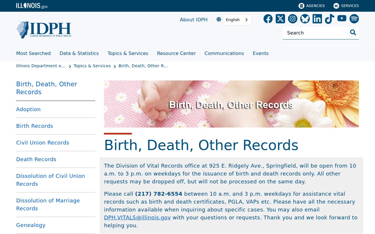 Will County residents directory vital records access