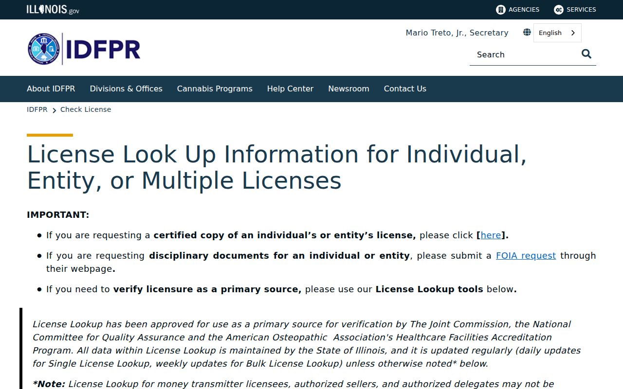 Will County residents directory professional license lookup