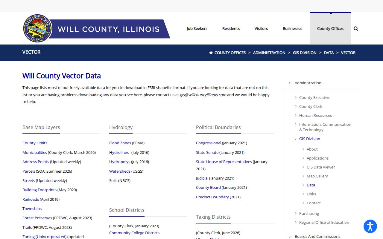 Will County neighbors parcel address and boundary datasets