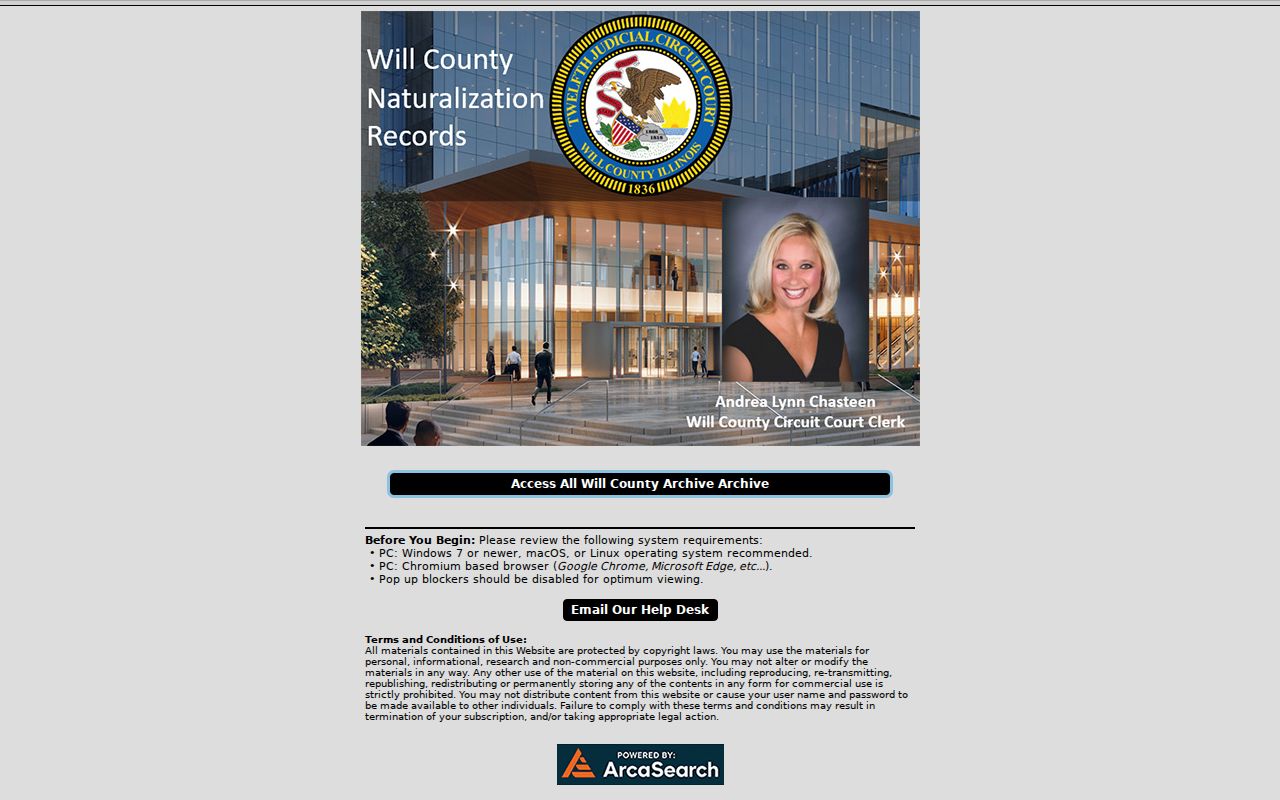 Will County resident lookup in historical naturalization records
